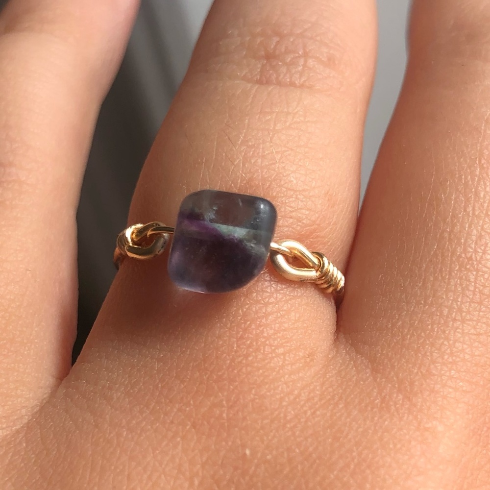 Flourite Simple Gold Ring - Picture 6 of 6